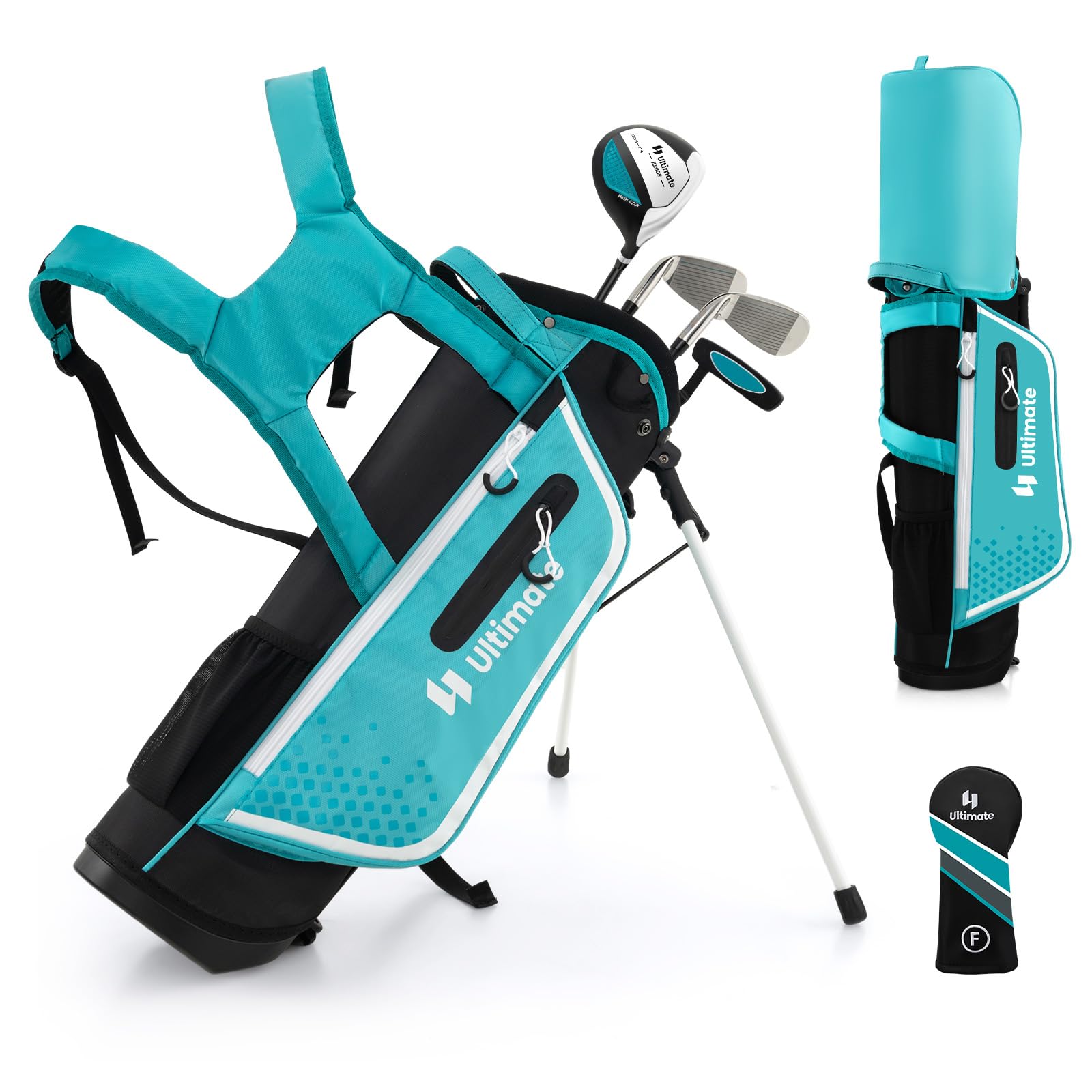 ULTIMATE Junior Complete Golf Club Set, 5-7 Years Old Kids Complete Golf Club Set w/ 205CC #3 Fairway Wood, #7#S Irons & Putter,