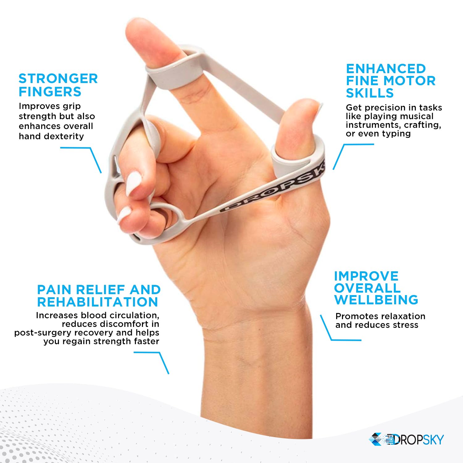 Finger Strengthener, Hand Grip Strengthener [8Pcs]-Finger And Hand Gripper, Grip Strength Trainer, Hand Exerciser, Stretcher- Im