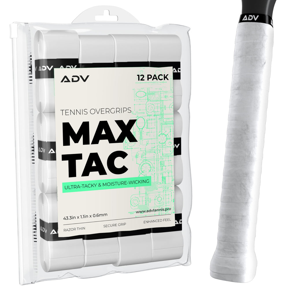 Adv Maxtac Tacky Tennis Overgrip - 12 Pack Extremely Sticky Non-Slip Tennis Grips Overgrip - Razor-Thin & Easy To Use Pro Tennis