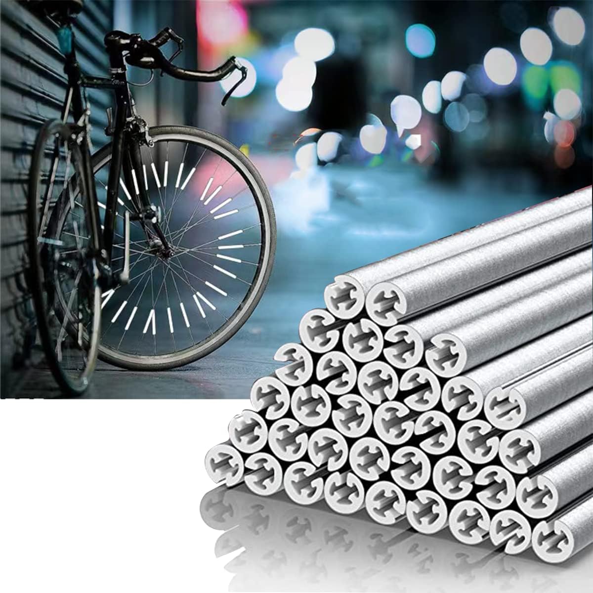 Hsathoac 36 Pcs Spoke Reflectors for Bicycles, 360 Visibility Bike Spoke Reflectors, Bike Wheel Reflector Tube, Bike Spoke Skins