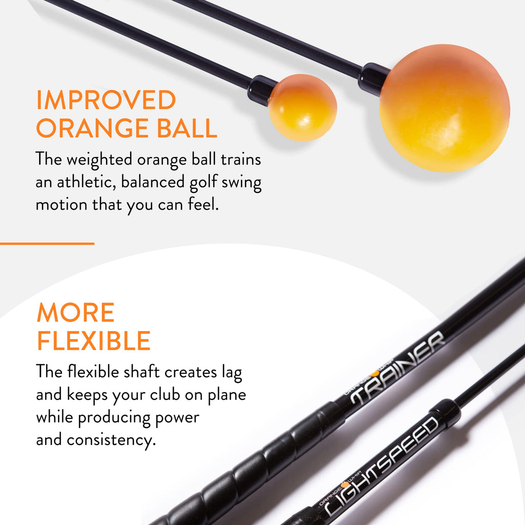 Orange Whip Distance Duo - Lightspeed, Golf Swing Trainer Set (47 In)