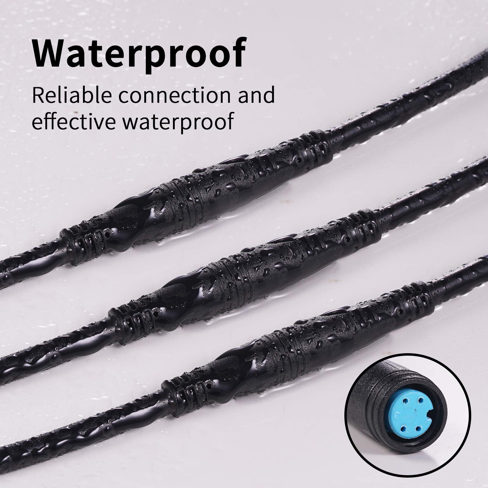 Baluoqi Extension Cable 2Pin/3Pin/4Pin/5Pin/6Pin/7Pin/8Pin/9Pin Waterproof Plug Works For Electric Bicycle Light/Throttle/Ebrake