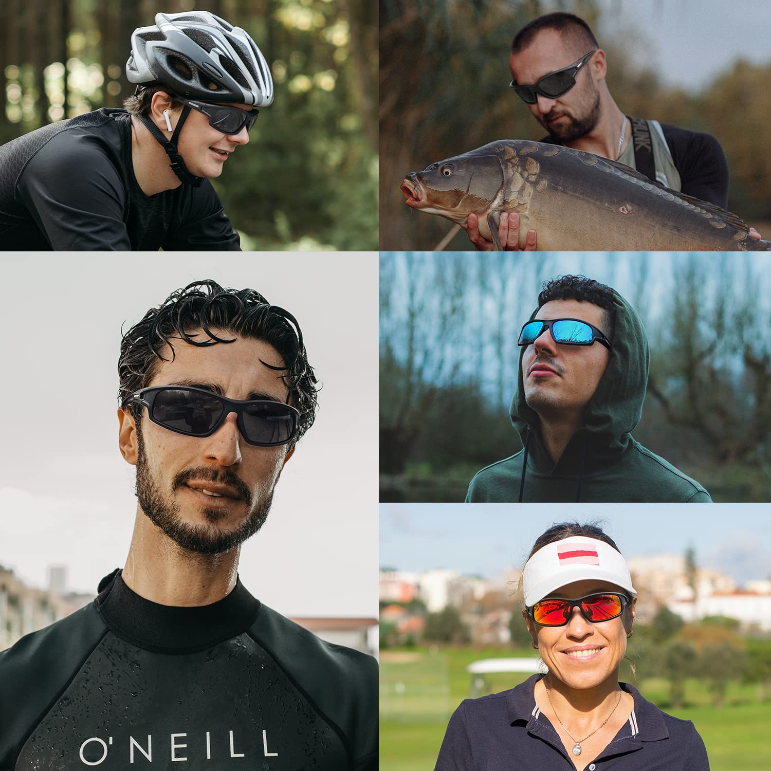 Awgsee Polarized Sports Sunglasses For Men 100% Uv Protection Wrap Around Unbreakable Sun Glasses For Fishing Driving