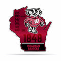 Rico Industries Ncaa Wisconsin Badgers State Shape Shape Cut Pennant - Home And Living Room D  Cor - Soft Felt Ez To Hang, 18X0.