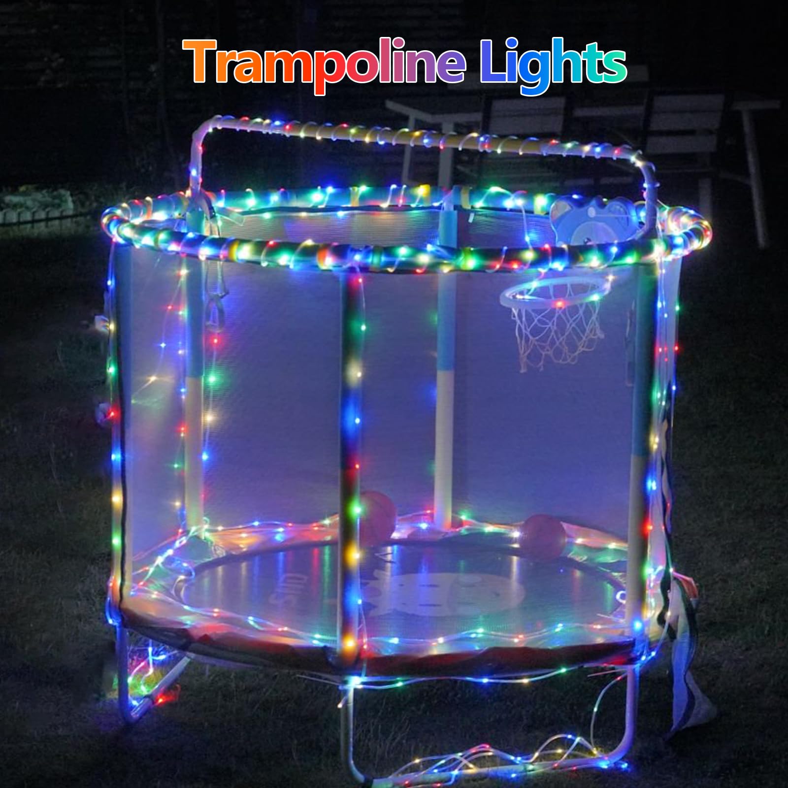 Yeguo Christmas Lights Solar, 2 Pack Each 33Ft 100 Led Rope Lights Outdoor Waterproof, 8 Modes String Lights Clear Pvc Tube For
