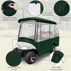 Leader Accessories 2 + 2 Person Golf Driving Enclosure Short Roof 2 Over 4 Passenger Golf Cart, Green (Green)