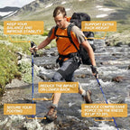 Covacure Trekking Poles Collapsible Hiking - Aluminum Alloy 7075 Sticks With Quick Lock System, Telescopic, Collapsible, Ultrali