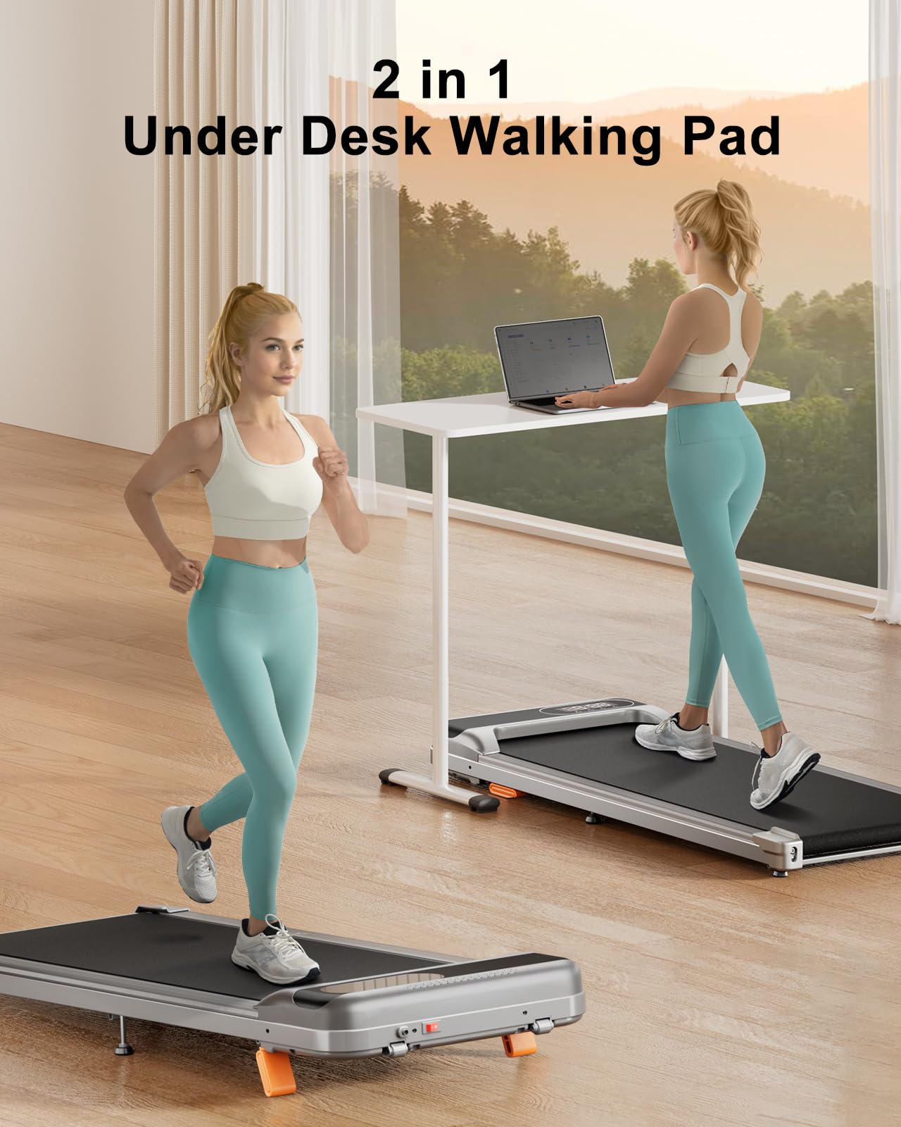 Abonow Walking Pad With Incline, 2.5Hp Walking Pad Treadmill,2 In 1 Portable Under Desk Treadmill 265Lb Weight Capacity,Walking