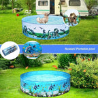 Nuwani Kiddie Pools - Round Plastic Pool For Kids, Toddler & Baby - Easy Non Inflatable Snapset Kid Pool - Large Collapsible Swi