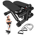 Yatytepo R11 Black Mini Stepper with Resistance Bands, 300LBS Loading Capacity, Hydraulic Fitness Stepper with LCD Monitor