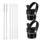 Iron Flask Straw Lid For Narrow Standard Mouth Insulated Sports Water Bottles, Standard Mouth, Bpa Free, 2 Lids, 4 Straws, 2 Cle