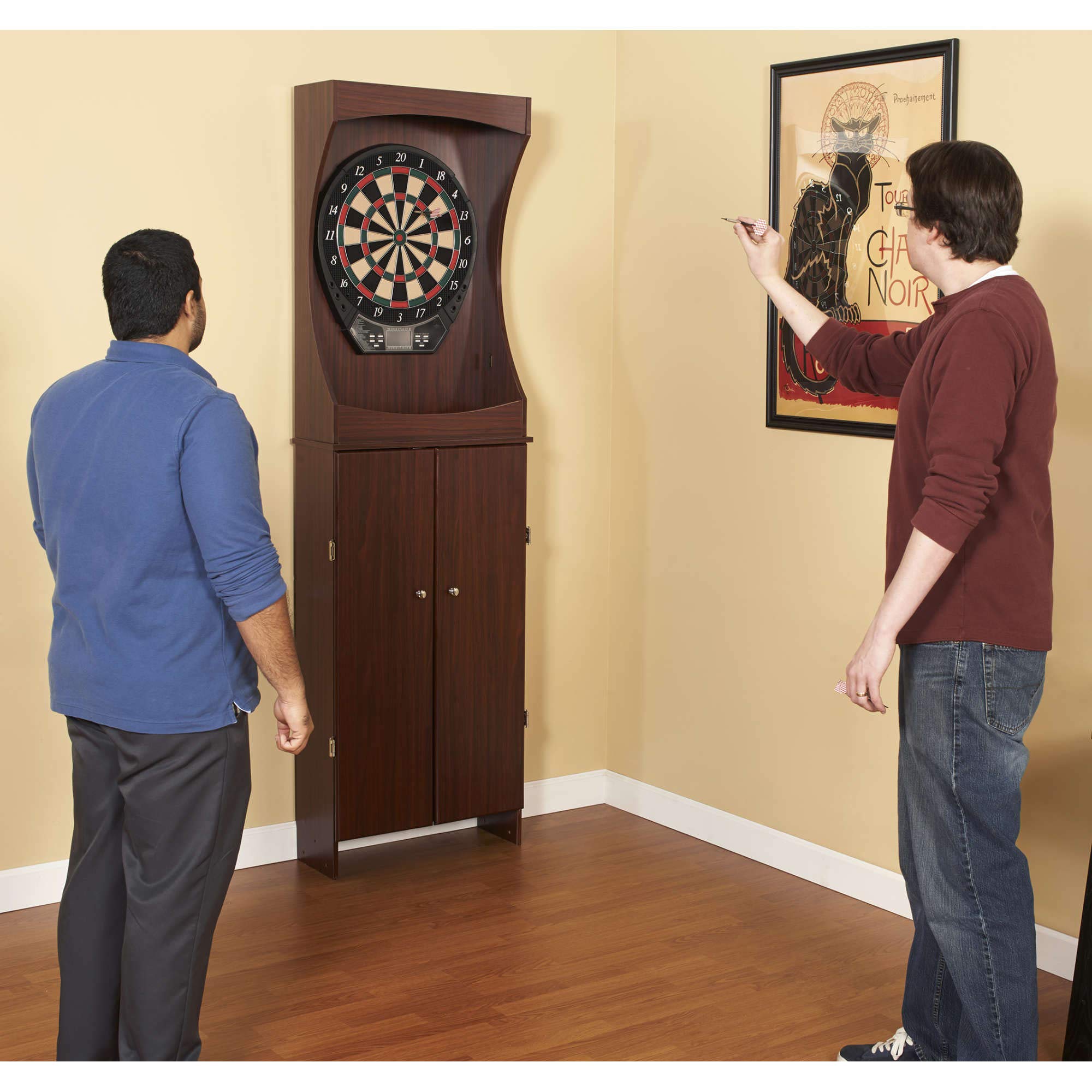Ng1040 Outlaw Free Standing Dart Cabinet Set With Electronic Scoring System