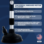 Five Oceans Inboard Motor Muff, Universal Inboard Motor Flusher, Black Pvc Marine Grade Round Cup Muff, Telescoping Shaft Adjust