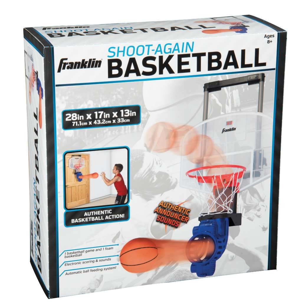 Franklin Sports Over The Door Basketball Hoop With Ball Return - Game Room Ready - Shatter Resistant - 2 Mini Basketballs - Acce