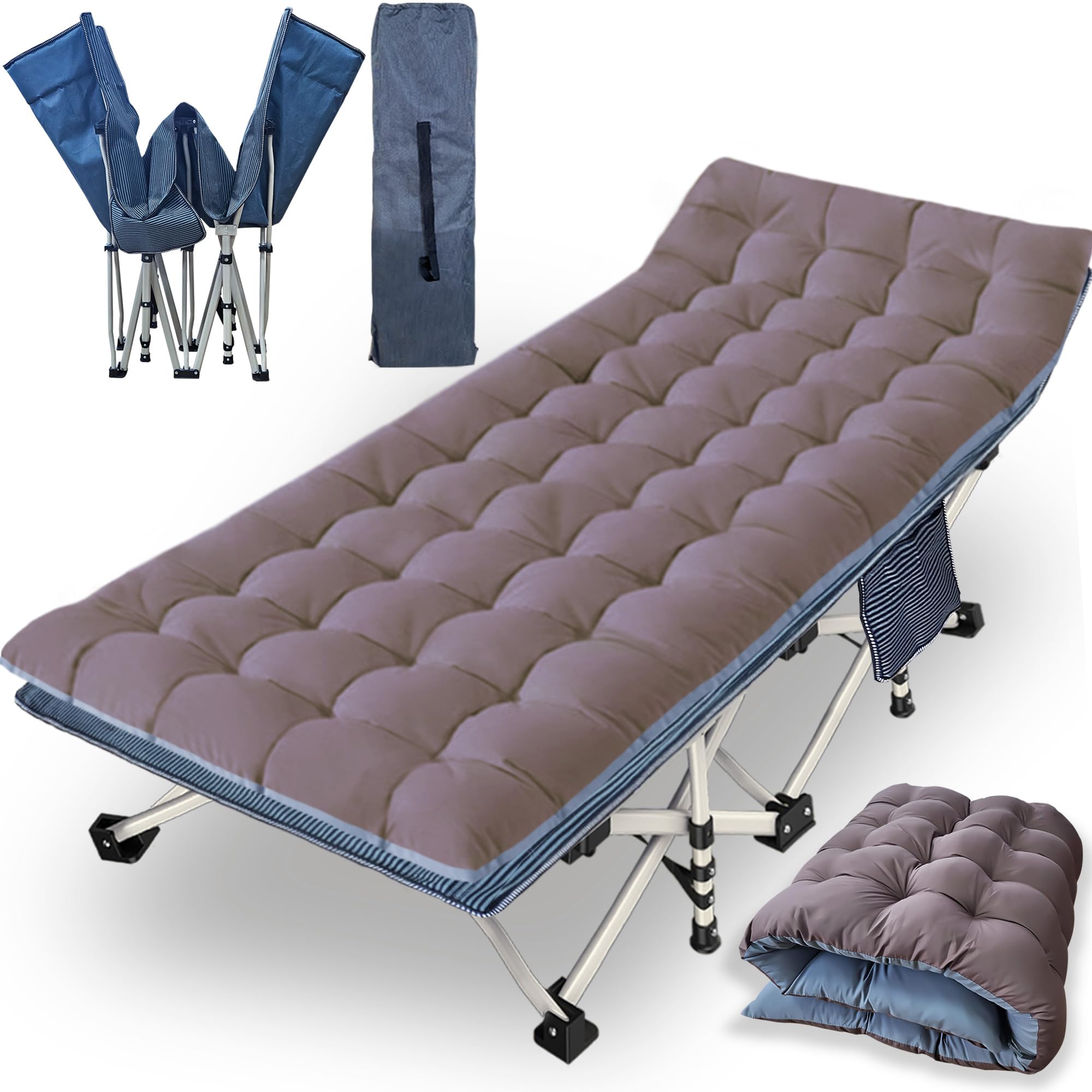 Nesdcc Oversize Xxl Camping Cot With Comfortable Mattress Extra Wide Cots For Sleeping Cot For Adults Folding Cot Camping Bed 79