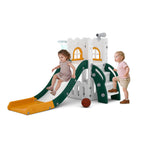 LulliSpace 6 in 1 Toddler Slide,Kids Playset for Toddlers Indoor Outdoor, Baby Slide with Basketball Hoop, Telescope & Storage S