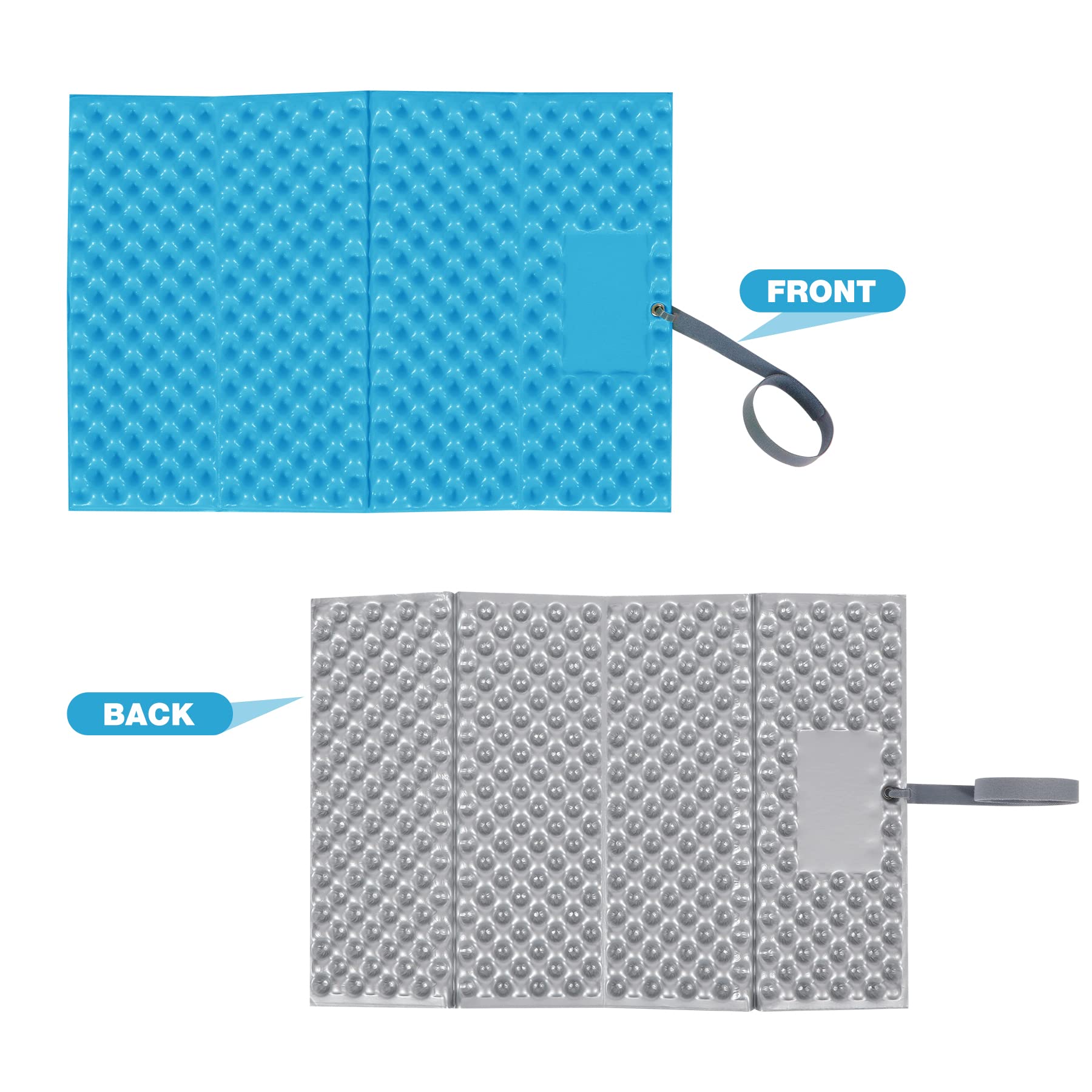 Redcamp Foam Hiking Seat Pad, Foldable Z Ultralight Sitting Pad For Camping Backpacking Stadium Outdoor, Blue 4Pcs