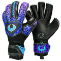 Renegade GK Vortex Strom Goalie Gloves | 3.5+3mm Hyper Grip & 4mm Duratek | Black, Purple, & Blue Soccer Goalkeeper Gloves (Size