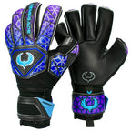 Renegade Gk Vortex Strom Goalie Gloves  3.5+3Mm Hyper Grip & 4Mm Duratek  Black, Purple, & Blue Soccer Goalkeeper Gloves (Size 7