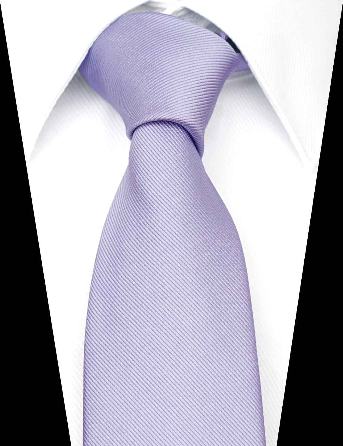Zenxus Solid Skinny Ties For Men, 25 Inch Slim Lilac Lavender Ties Bulk For Wedding And Activities, 5-Pack