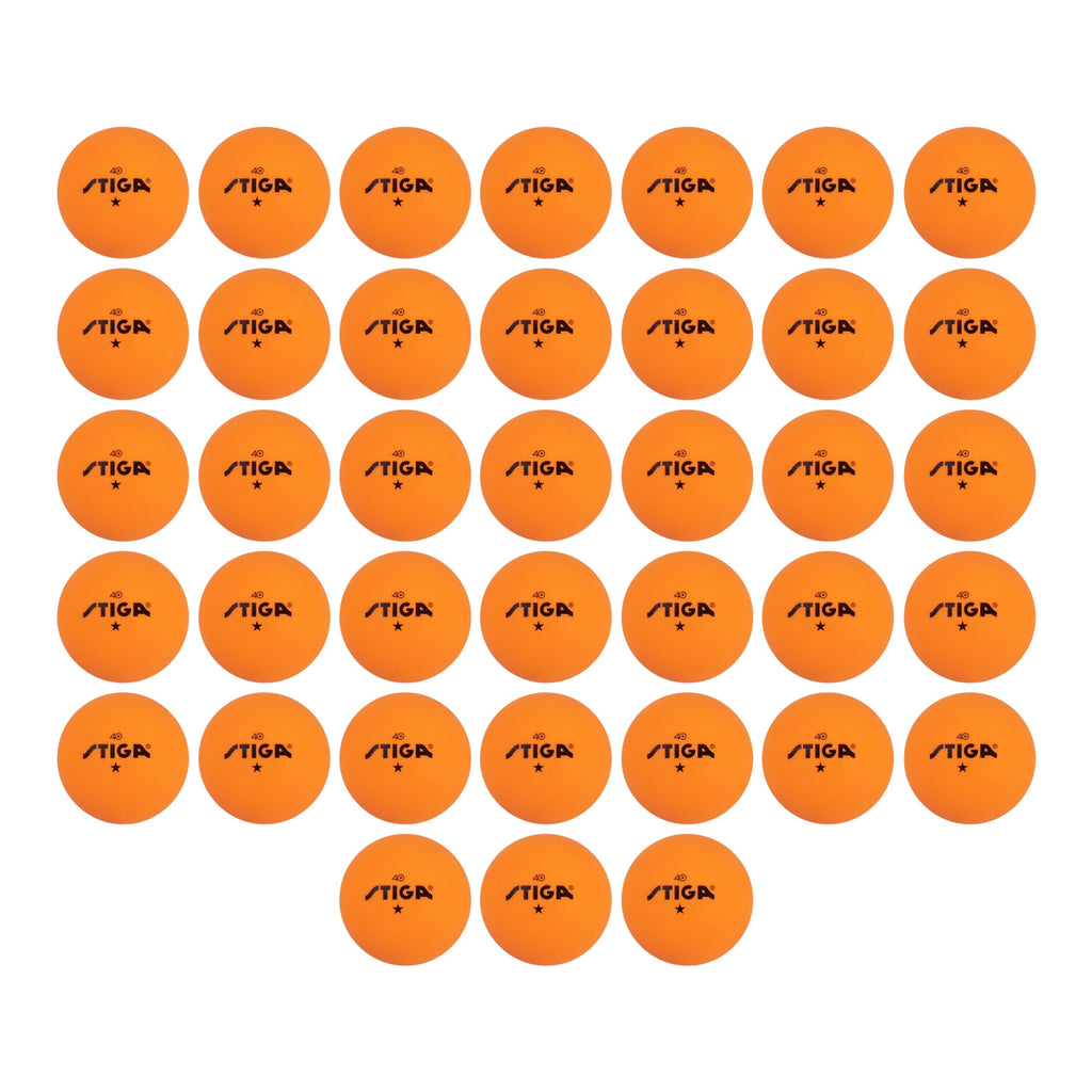 Stiga 1-Star Orange Table Tennis Balls - 6-Pack, 46-Pack, 38-Pack