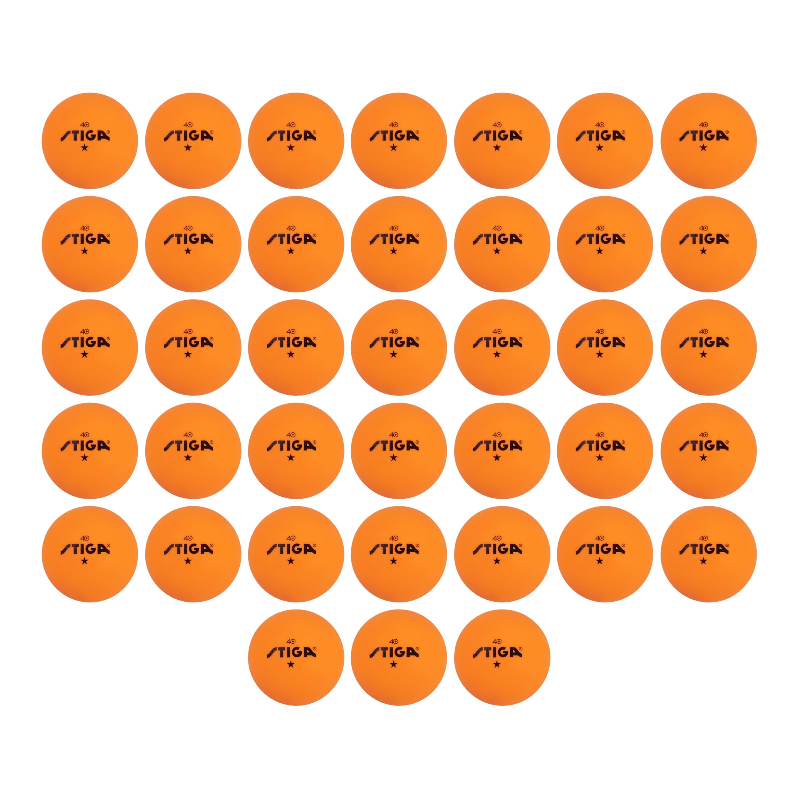 Stiga 1-Star Orange Table Tennis Balls - 6-Pack, 46-Pack, 38-Pack