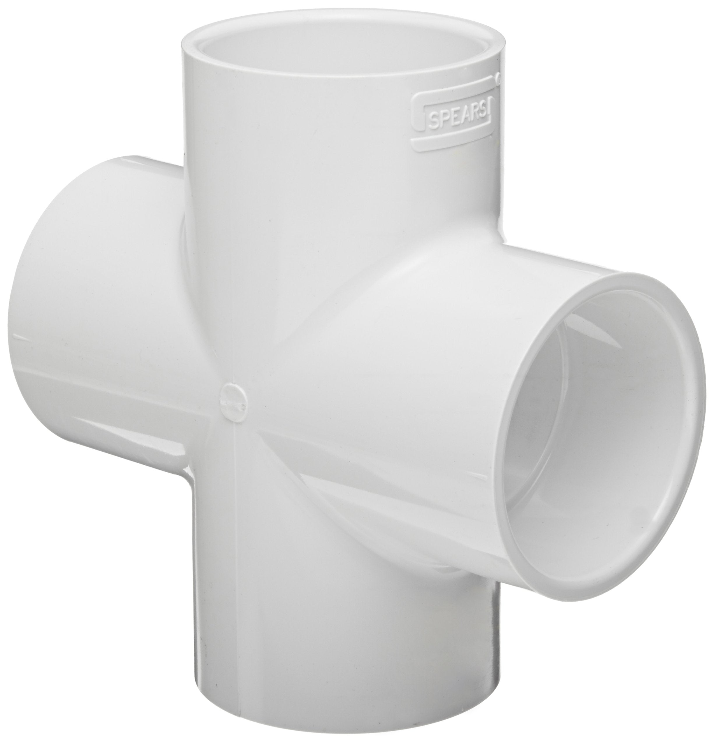 Spears 420 Series PVC Pipe Fitting, Cross, Schedule 40, 3 Socket