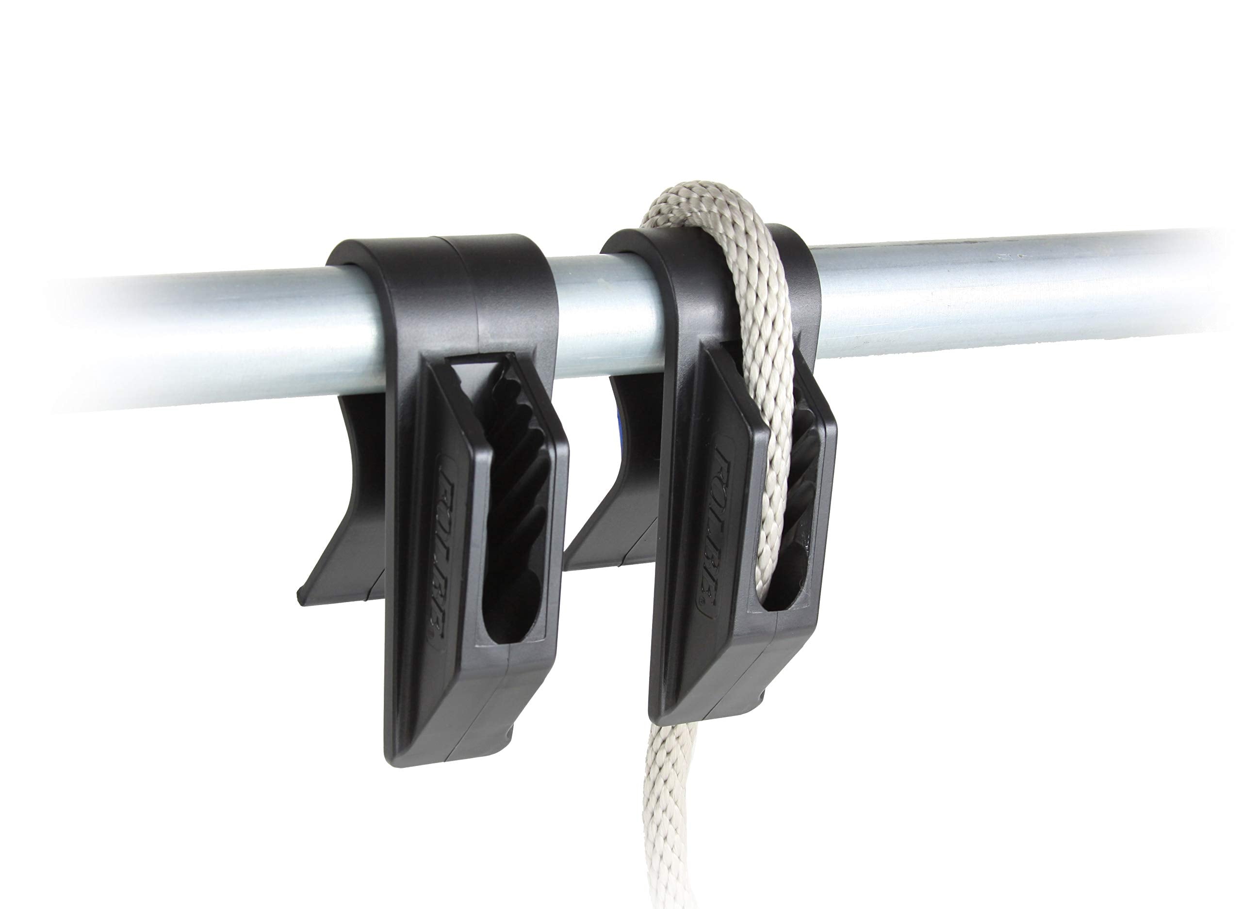 Folbe F045 - Quick Tender - Boat Fender Hanger Adjuster Clip (Sold In Pairs) - Fits 1 1/4'' (32 Mm) Rails - Black