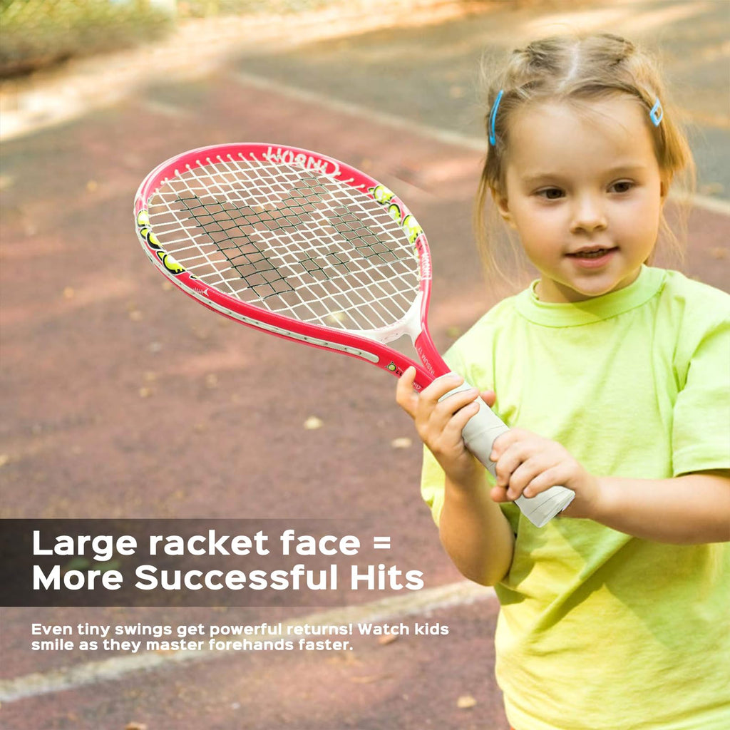 Insum 17'' Junior Toddler Tennis Rackets For Little Kids Tennis Racquet For 2-4 Years (17Inch-Pink)