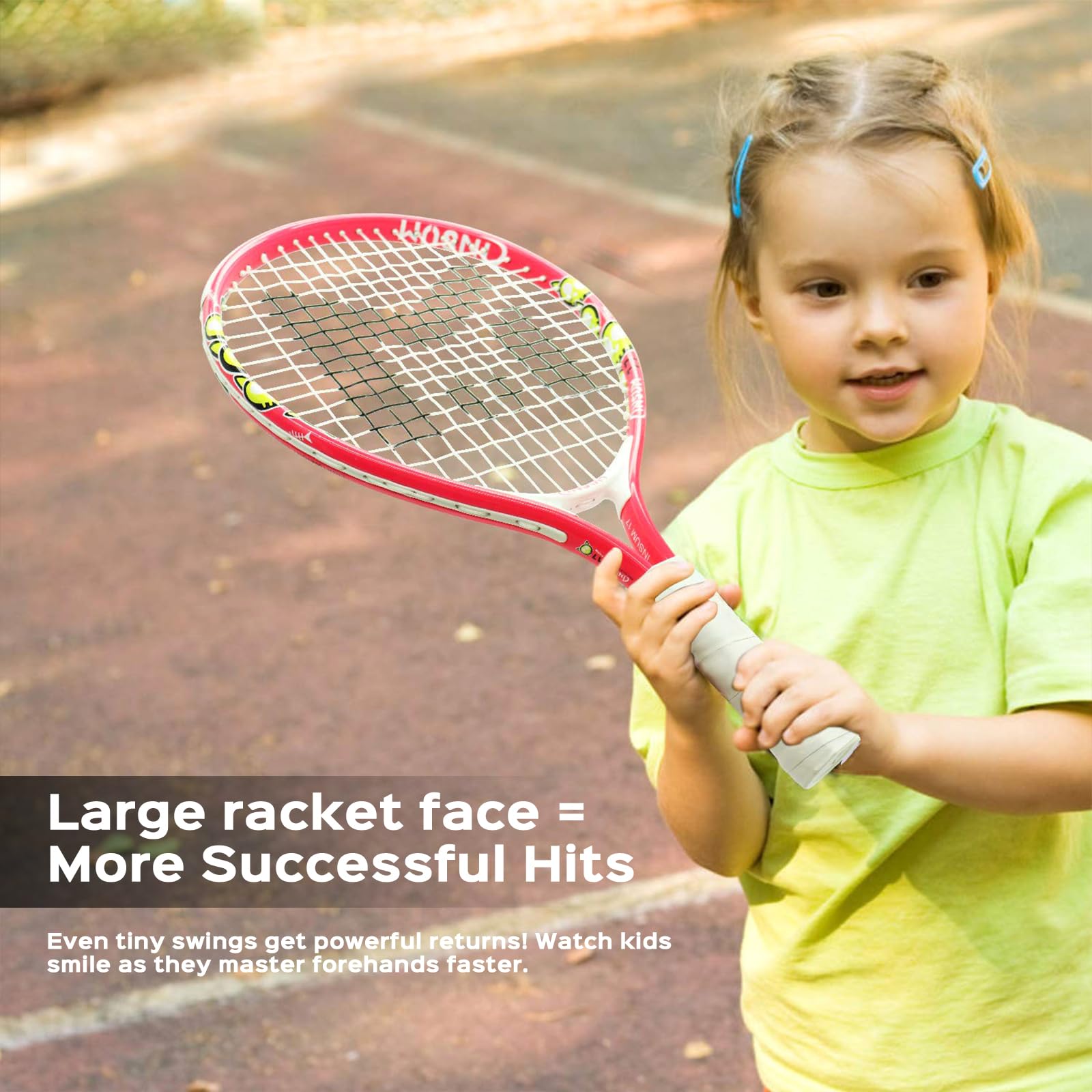 Insum 17'' Junior Toddler Tennis Rackets For Little Kids Tennis Racquet For 2-4 Years (17Inch-Pink)