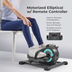 Sunny Health & Fitness Smart Motorized Mini Elliptical Trainer W/Remote Control, Indoor Under-Desk Pedal Exerciser For Seniors M