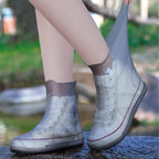 Soogree Shoe Covers Waterproof Rain Shoes Covers Reusable Foldable Rain Boots Slip Resistant Rubber Sole Overshoes Protectors Fo