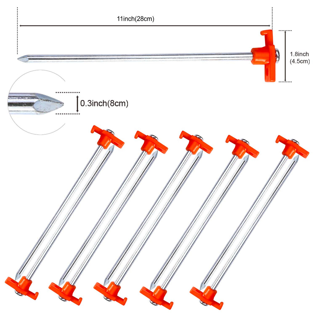 Abccanopy Tent Stakes Camping Tent Stakes, 10Pc-Pack (Orange)