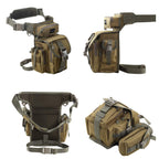 Jueachy Drop Leg Bag For Men Tactical Metal Detecting Thigh Pack With Water Bottle Pouch Tan