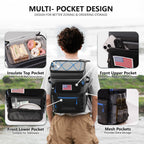 Coolrex Large Backpack Cooler 36 Can Cooler Backpack With 2 Insulated Compartments Leak Proof Waterproof Travel Backpack, Campin