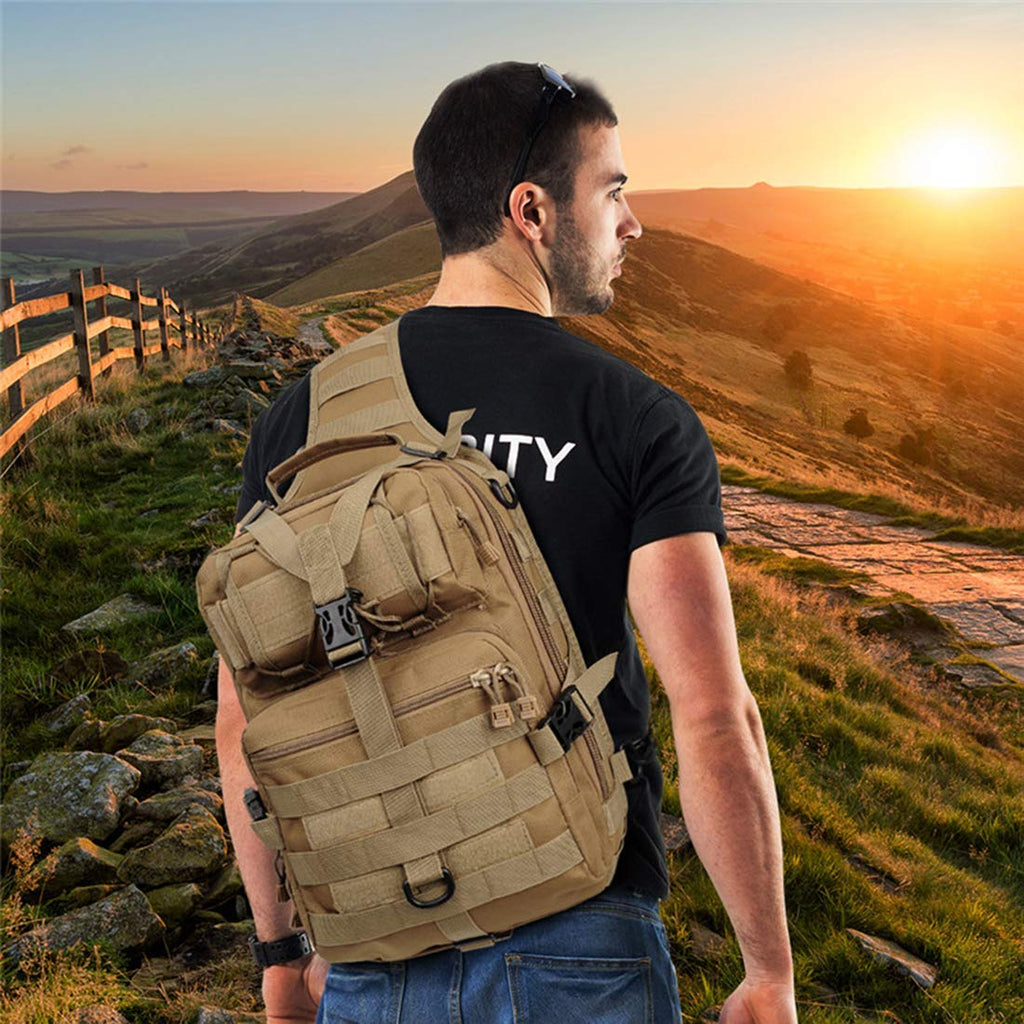 Hopopower Tactical Sling Bag Pack Military Assault Rucksack Shoulder Bag Backpack Chest Pack Handbag Waterproof For Travel Schoo