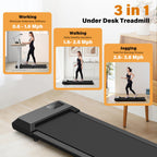 Superun Walking Pad, Under Desk Treadmill, 2.5 Hp Quiet Walking Jogging Machine For Office Home Use, 3 In 1 Portable Treadmill W