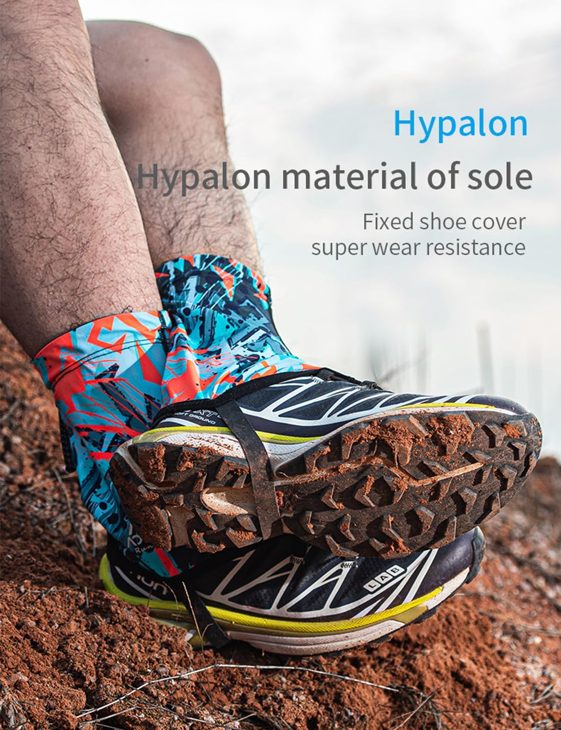 Orrinsports Trail Gaiters Low Shoes Gators For Hiking Boots Breathable Boots Gators For Running (Blue, M)