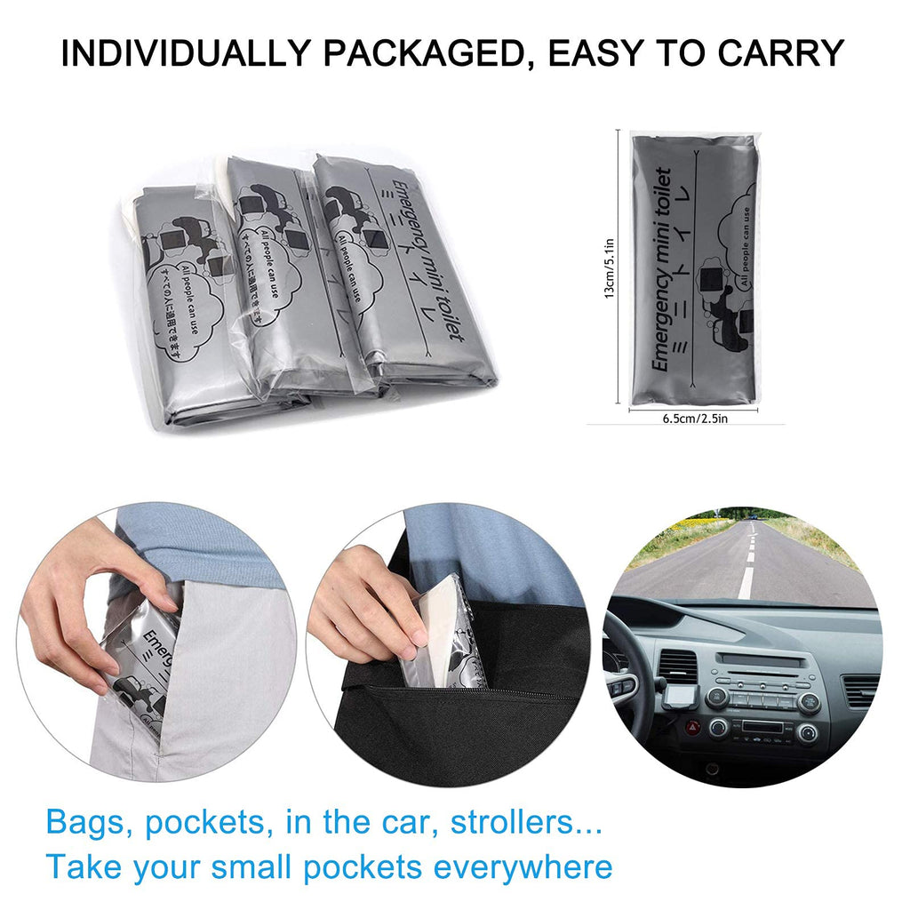 Moodooy Disposable Emergency Urinal Bag, 8 Pack Portable Camping Pee Bags, Travel Pee Bags, Traffic Jam Emergency Portable Urine