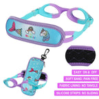RUIGAO Kids Swim Goggles Age 2-6, Toddler Goggles No Hair Pull,UV Protection/Anti Fog/Padded HeadBand (1PK Kids - Blue Mermaid)