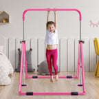 Safly Fun Expandable Gymnastics Bars Junior Training Bar Gymnastic Folding Horizontal Bars With Mat For Kids(Pink+Mat)