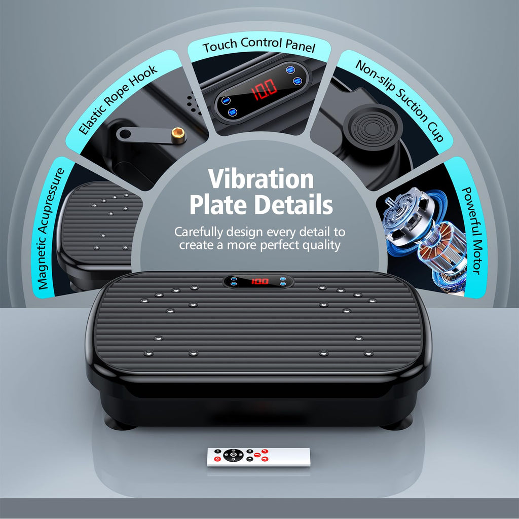 Pureroyi Vibration Plate Exercise Machine, Vibration Plate For Lymphatic Drainage Whole Body Vibration Platform Machines Helps W