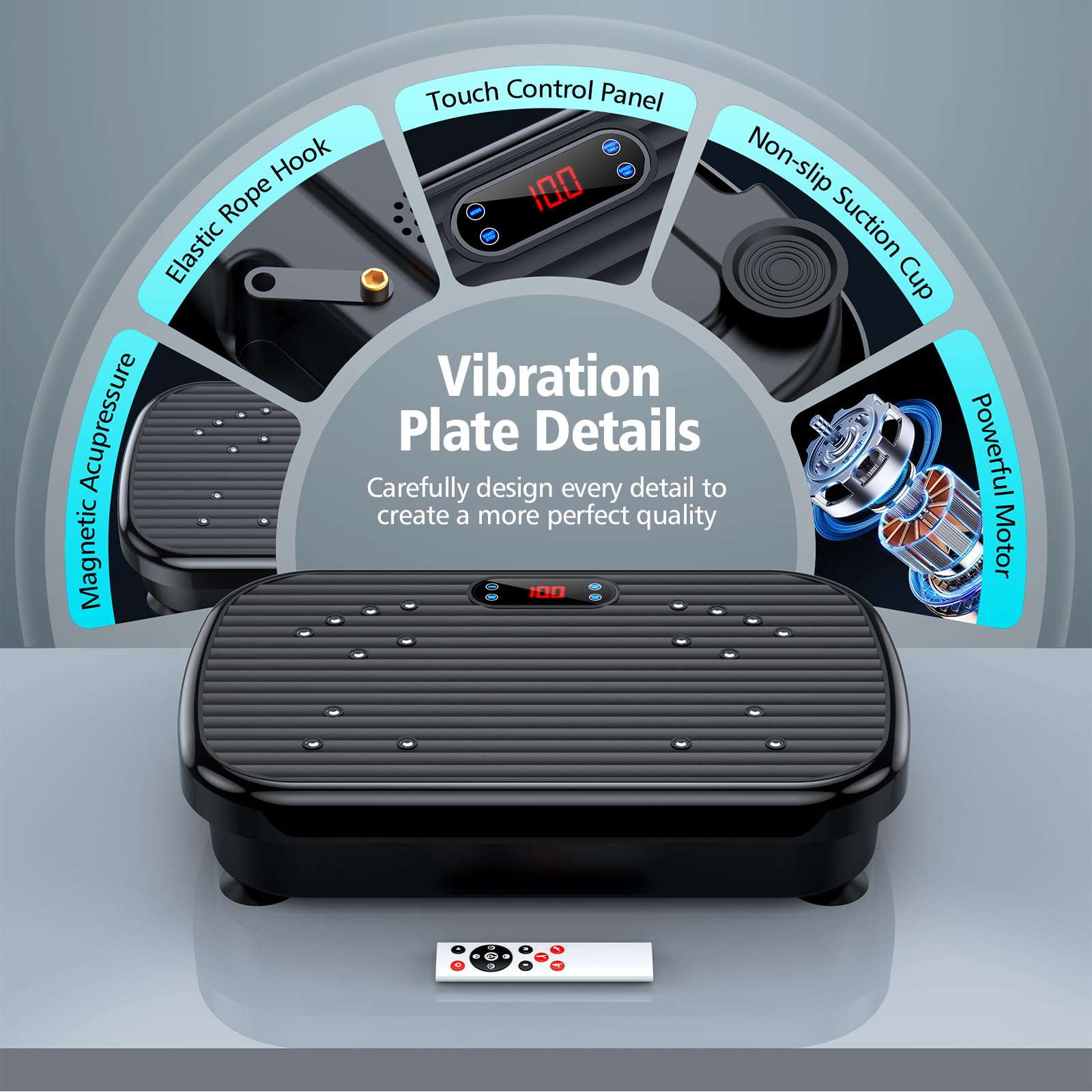 Pureroyi Vibration Plate Exercise Machine, Vibration Plate For Lymphatic Drainage Whole Body Vibration Platform Machines Helps W
