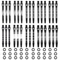 Skylety 30 Pcs Dart Shafts for Steel Tip Medium 2BA Thread Aluminium Alloy Dart Stems 50 mm 53 mm with Rubber Rings Replacement 
