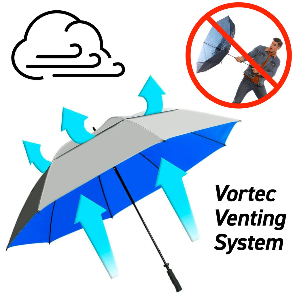 Suntek 68    Golf Umbrella, Windproof & Waterproof Umbrellas With Vented Double Canopy, Reflective Uv Protection, Large Umbrella