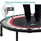 Ravs Mini Trampoline For Kids Adults 40'' Foldable Fitness Rebounder Kids Trampoline With 5 Levels Height Adjustable Handle Resi