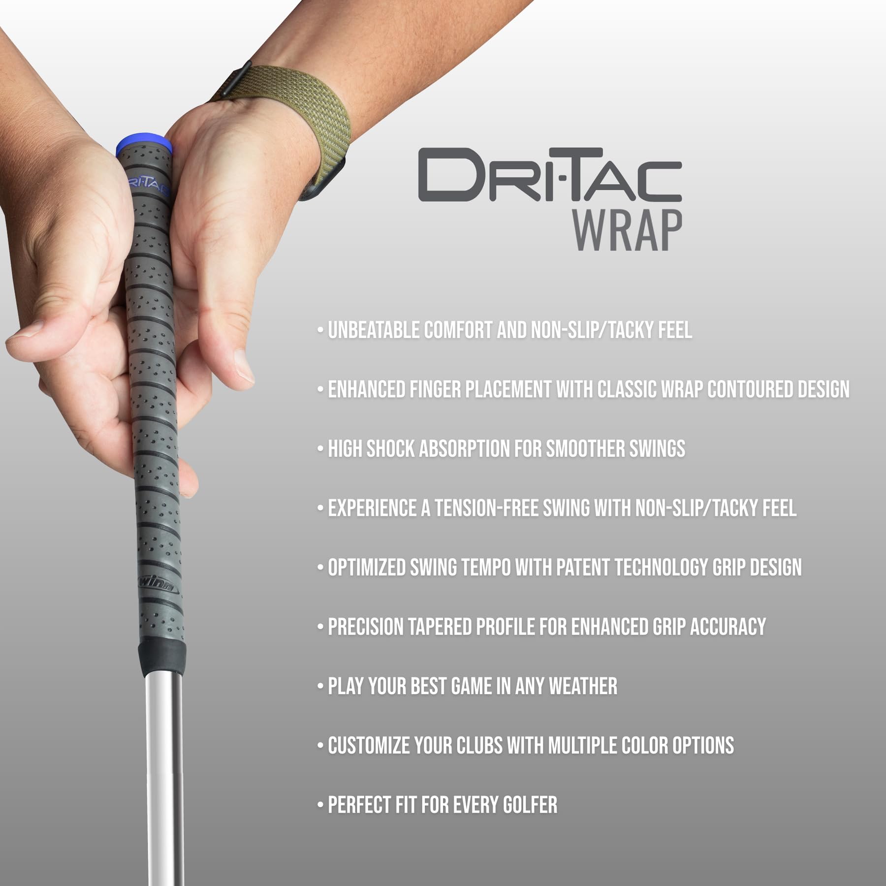 Winn Dri-Tac Wrap Midsize (+1/16 Inch) 13 Piece Golf Grip Bundle (