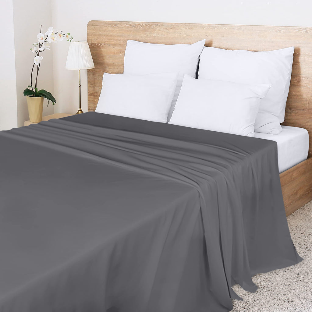 Utopia Bedding Flat Sheeta- Soft Brushed Microfiber Fabric - Shrinkage  Fade Resistant Top Sheet - Easy Care - 1 Flat Sheet Only