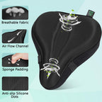 Zacro Bike Seat Cushion - Padded Gel Bike Seat Cover For Men & Women Comfort, Extra Soft Bicycle Saddle Fit With Peloton, Spin S