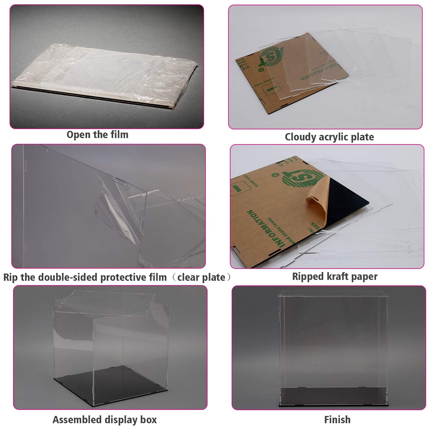 Evron Display Case For Collectibles Assemble Clear Acrylic Box Alternative Glass Case For Display Action Figures Home Storage  O